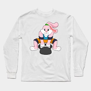 Rabbit at Fitness with Dumbbell Long Sleeve T-Shirt